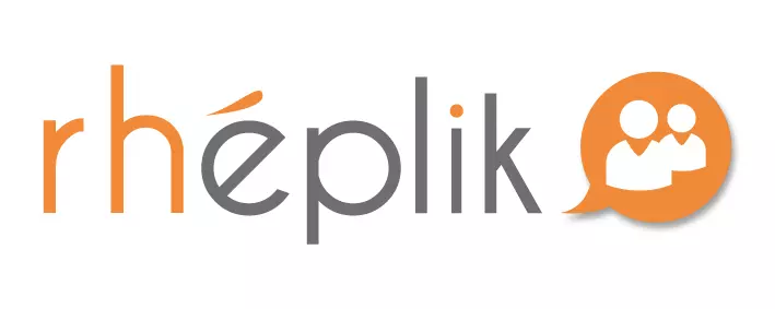 Logo RHéplik bulle orange à droite ombre portée